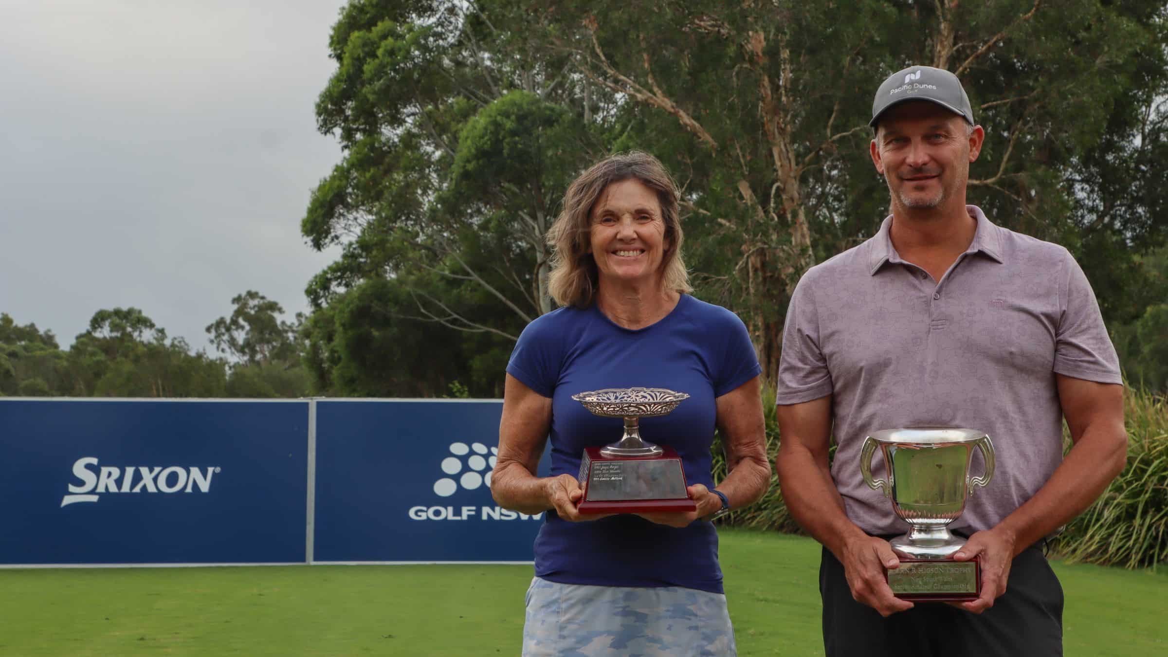 Sue Wooster and Rodney Smylie with their trophies